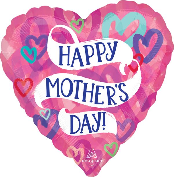 17" Mother's Day Layered Hearts Balloon