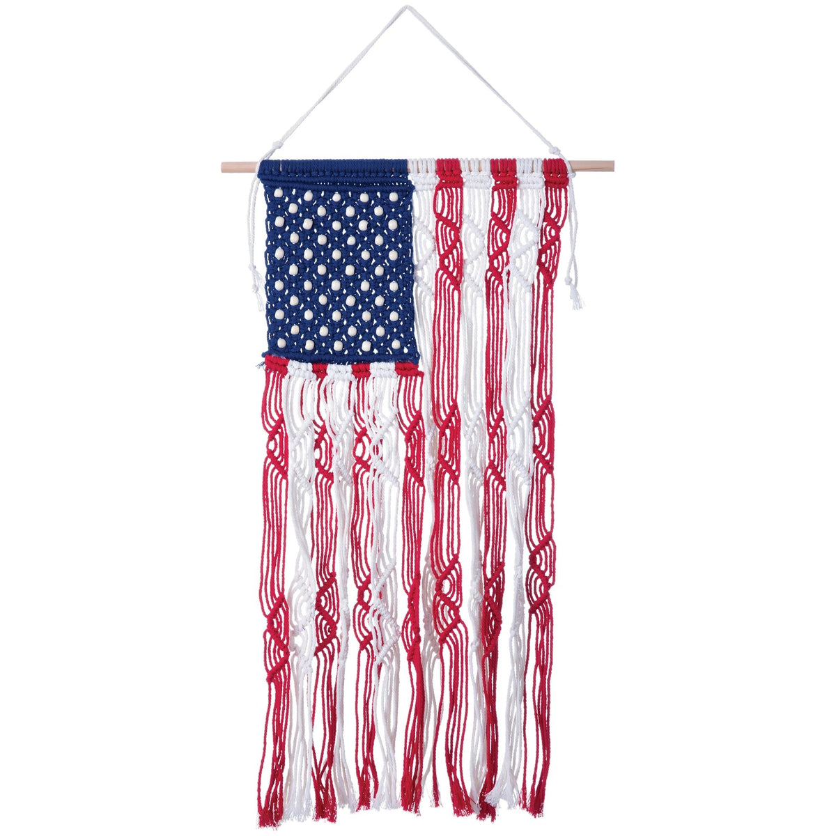 Patriotic Rope Macramé Flag Wall Hanging