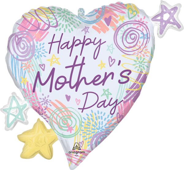 25" Mother's Day Sweet Scribbles Balloon