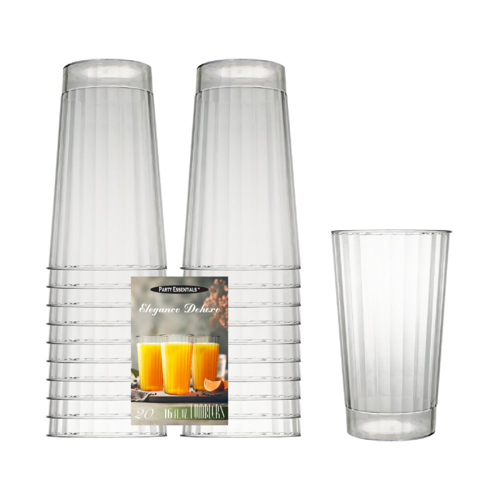 16 OZ. ELEGANCE/DELUXE TUMBLERS – CLEAR 20 CT.