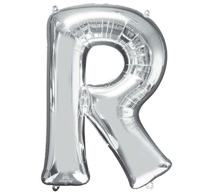 32" PKG SHAPE LETTER R SILVER