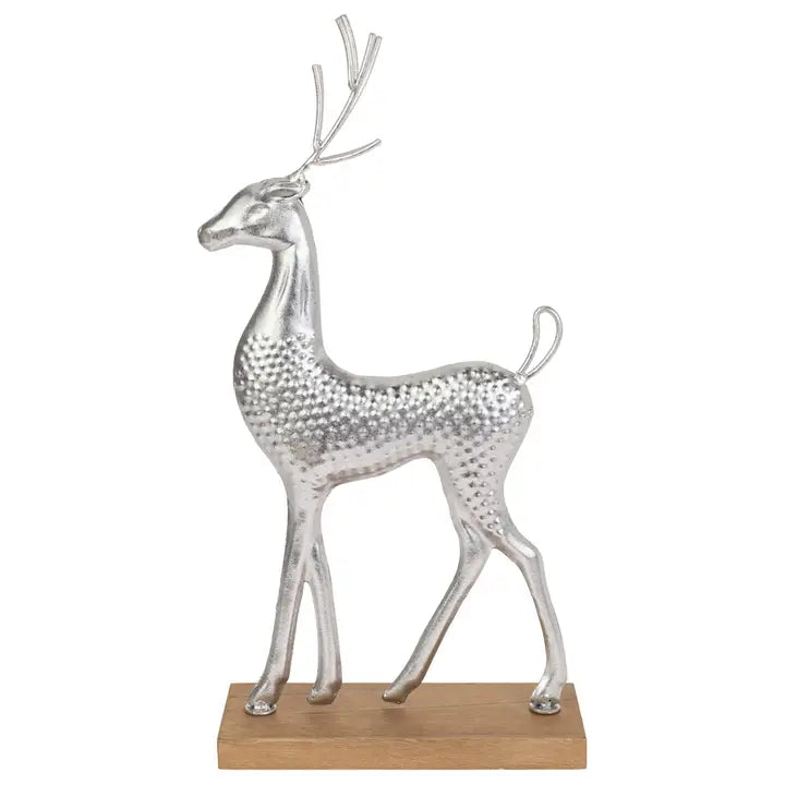 15.75" Tall Metal Silver Darling Deer Christmas