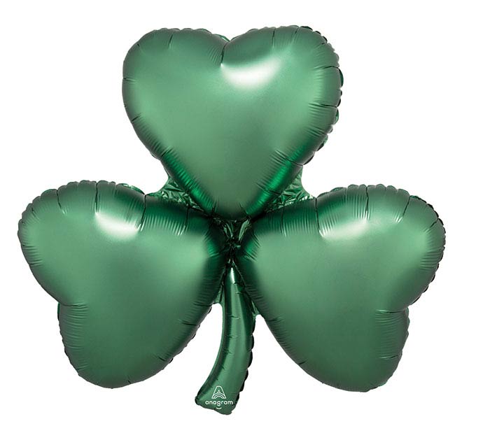 E003 29"PKG SATIN EMERALD SHAMROCK SHAPE