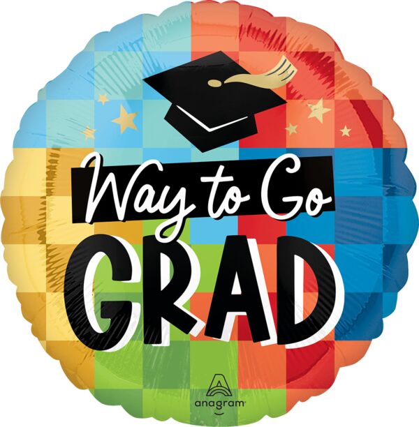 1076 17" Diploma Way To Go Grad Foil Balloon
