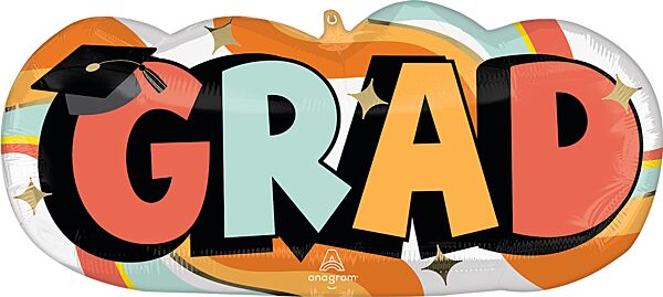 30" Groovy Grad Foil Balloon