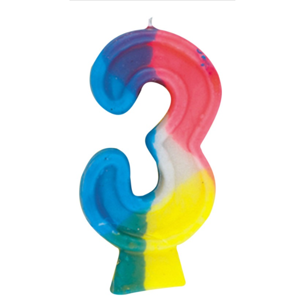 Numbers Rainbow Birthday Candle
