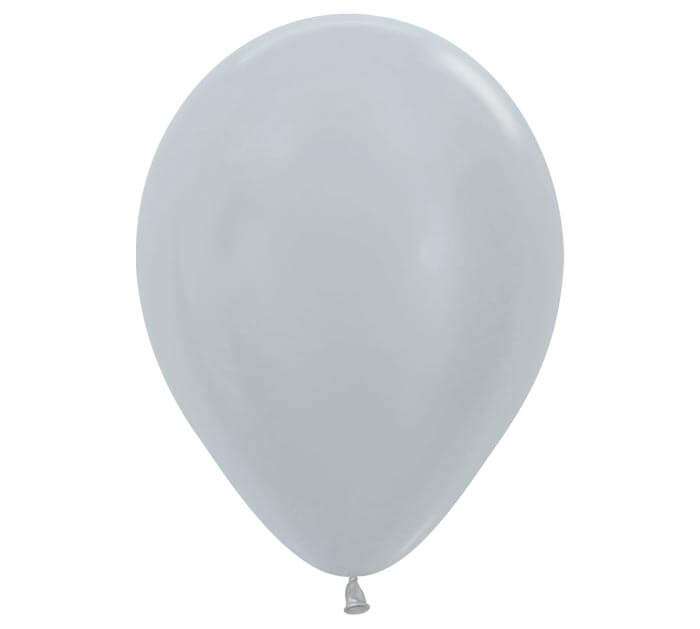 5" metallic silver balloon