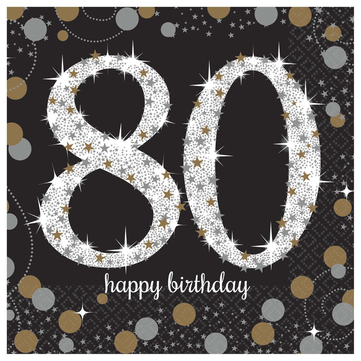 80th Birthday Beverage 16ct - Sparkling Celebration