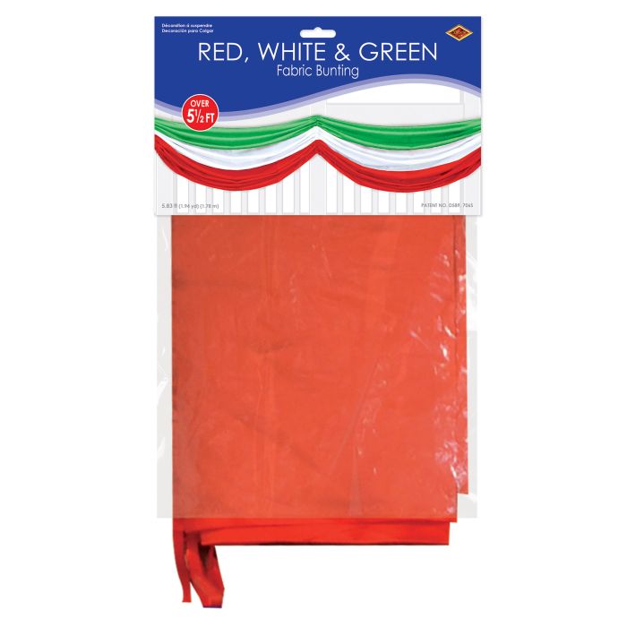Red, White & Green Fabric Bunting