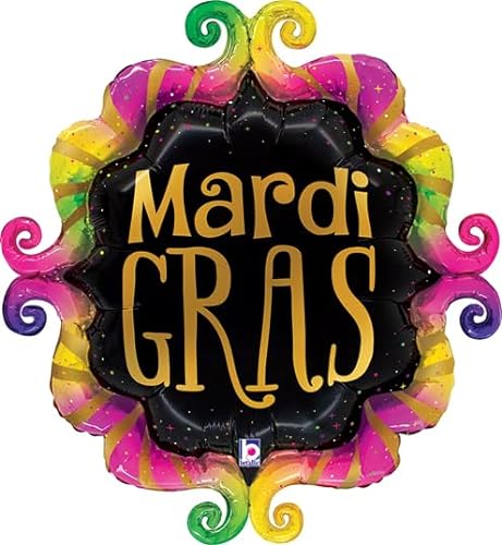 28&quot; Mardi Gras Fancy Frame Foil Balloon