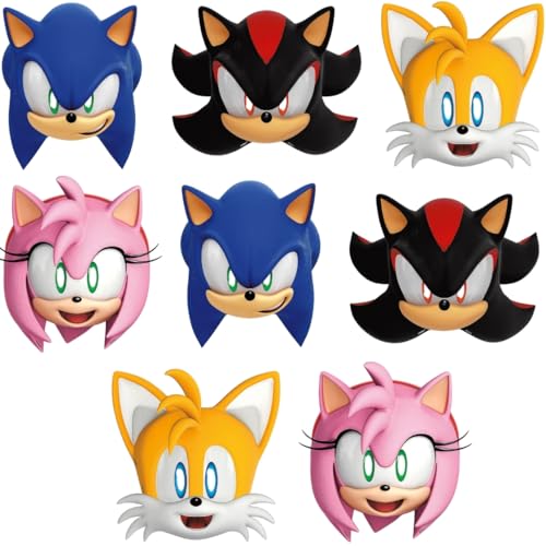 Unique Sonic the Hedgehog Paper Party Masks - (8 Count) 