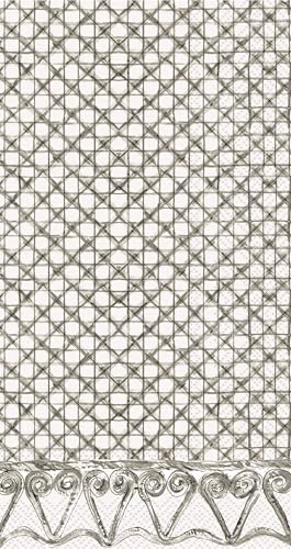 Botanical Cane Silver Guest Towel