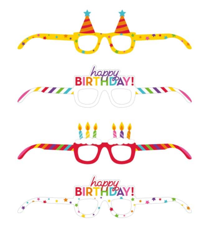 Happy Birthday Paper Glasses