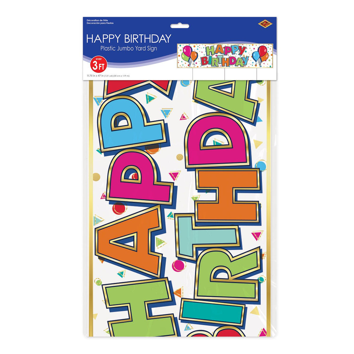 Plastic Jumbo Happy Birthday Yard Sign