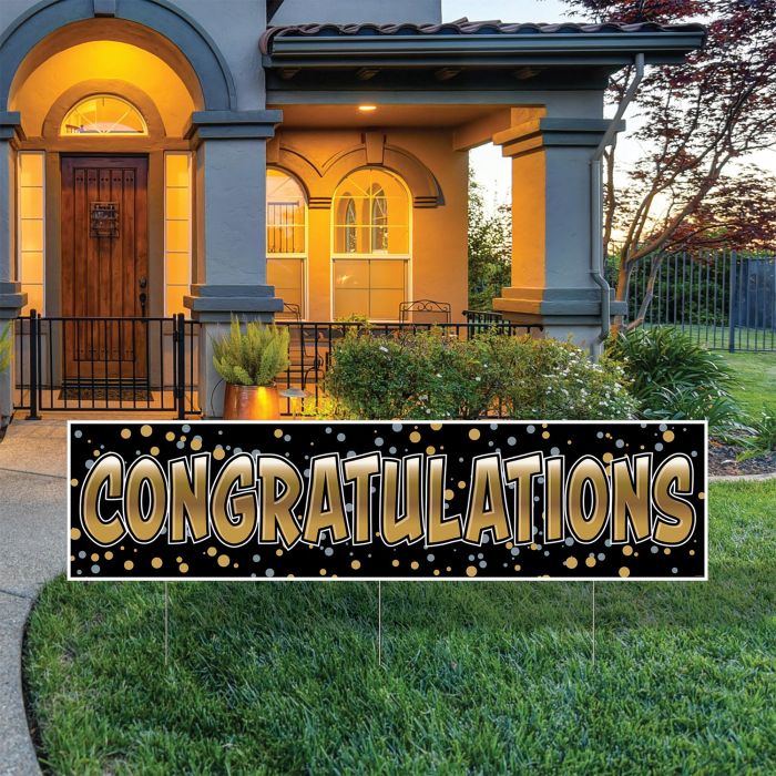 Plastic Jumbo Congratulations Yard Sign