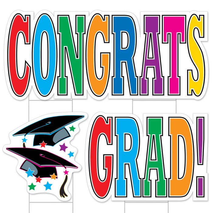 Jumbo Congrats Grad! Yard Sign Set