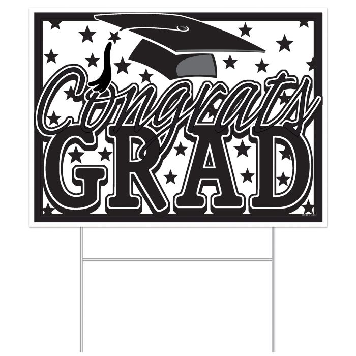 Plastic Congrats Grad Yard Sign