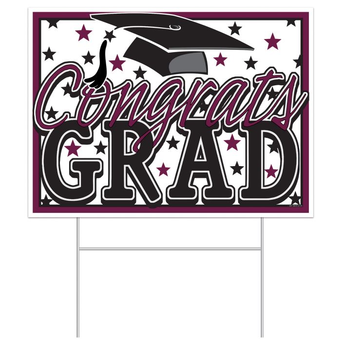 Plastic Congrats Grad Yard Sign