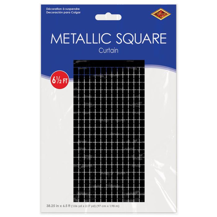 Metallic Square Curtain - Black