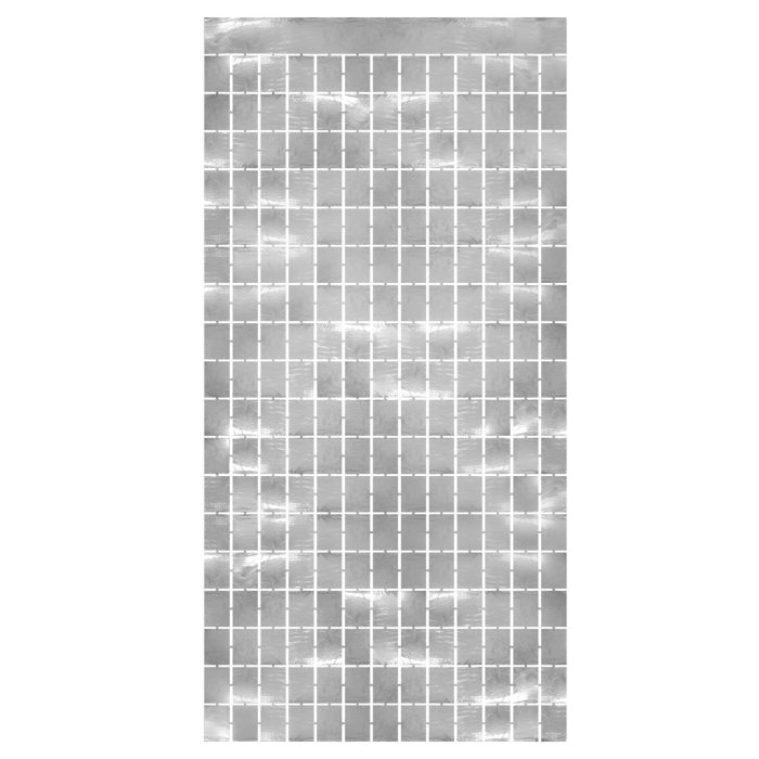 Metallic Square Curtain - Silver