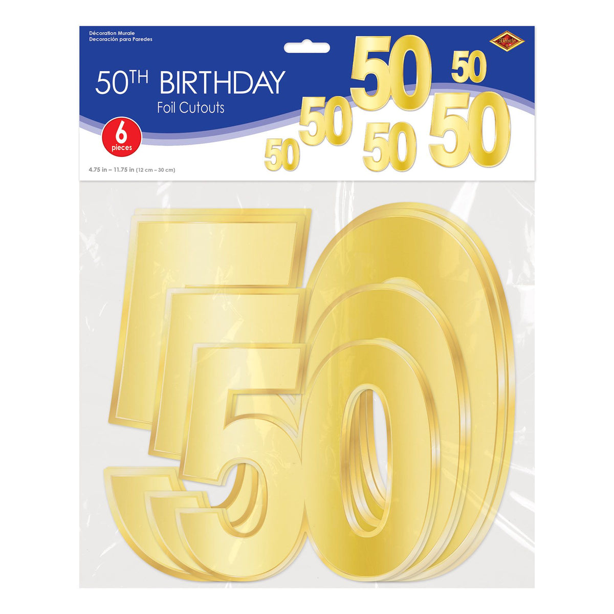 Foil "50" Birthday Cutouts