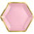 7" Hex Metallic Paper Plate - Rose