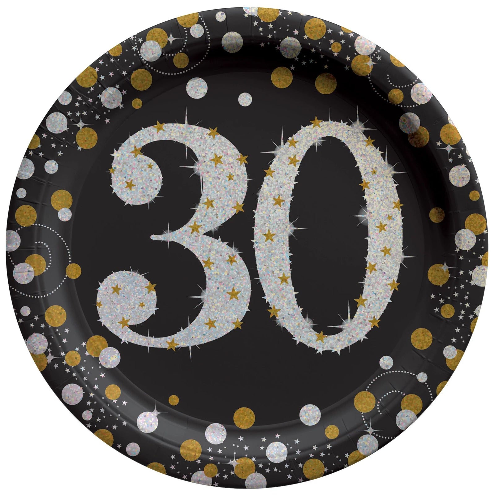 Sparkling Celebration 30 Round Plates, 7" 8ct