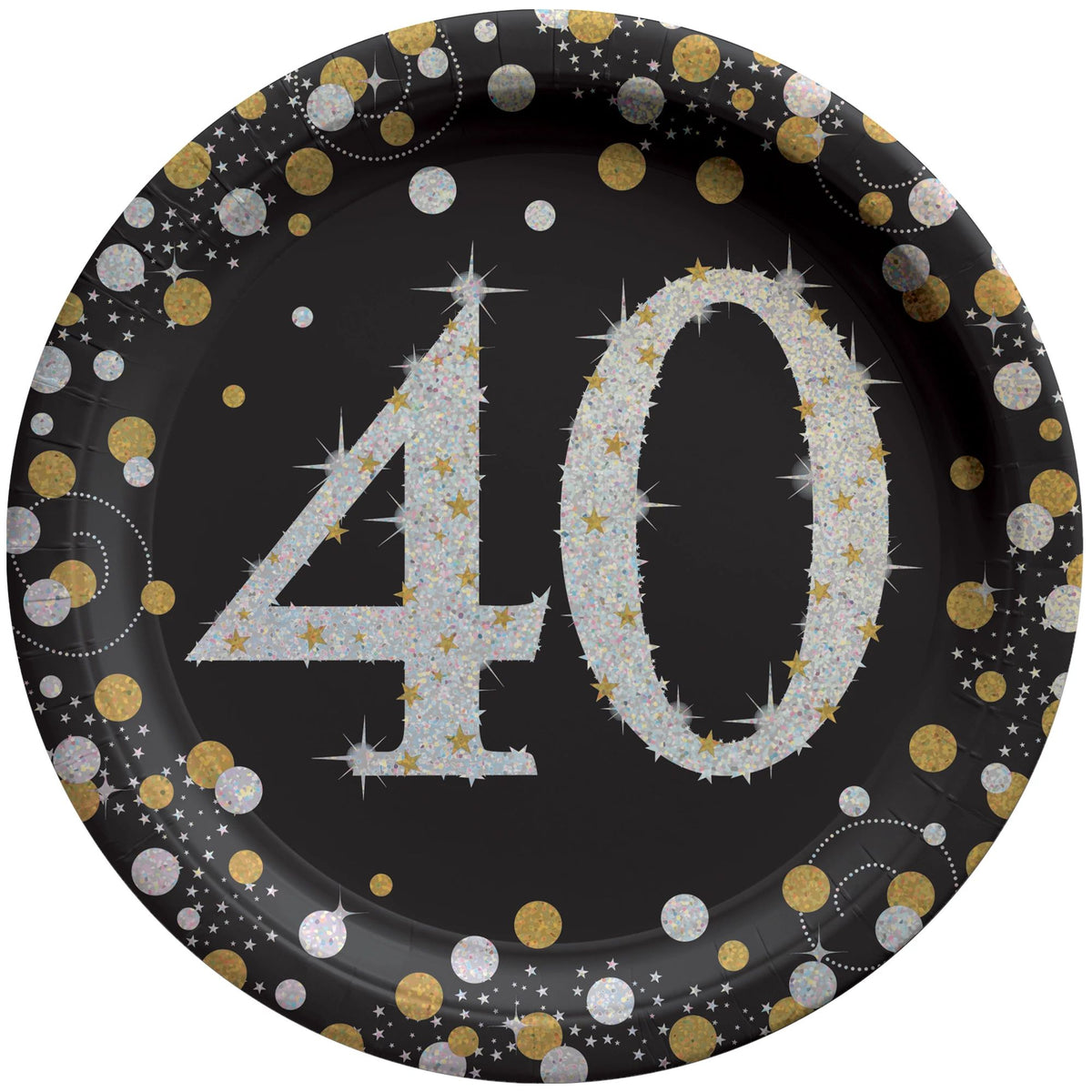 Sparkling Celebration "40" 7" Round Plates