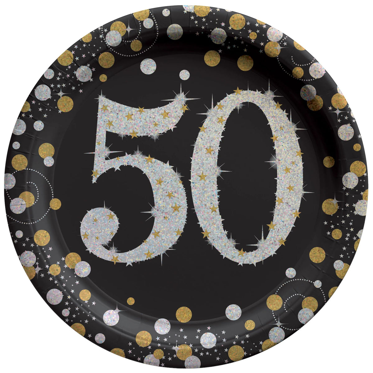 Sparkling Celebration "50" 7" Round Plates