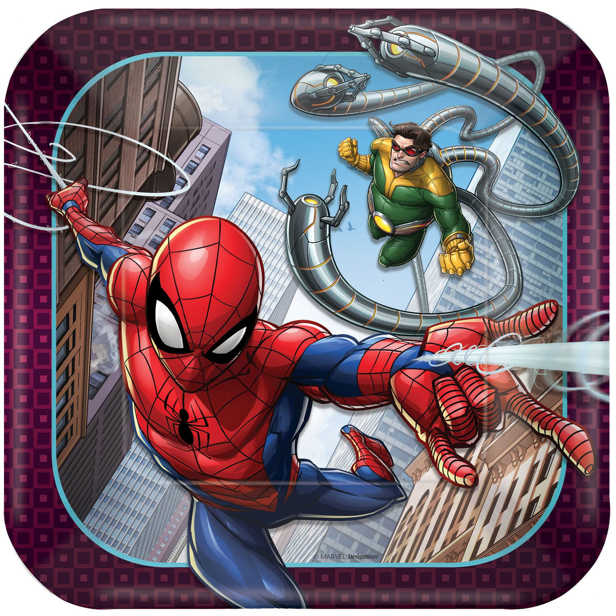 Spider-Man™ Webbed Wonder Square Plates, 7"