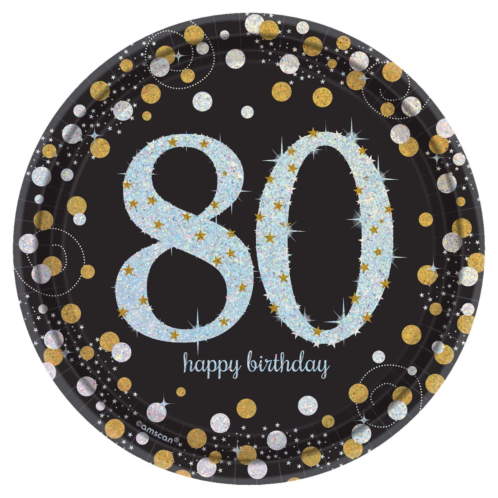 Sparkling Celebration 80 Round Prismatic Plates, 7"