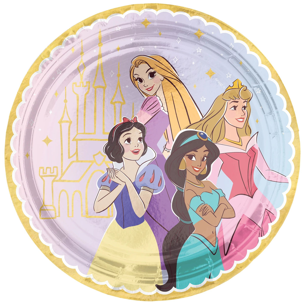 ©Disney Princess Metallic 7" Round Plates