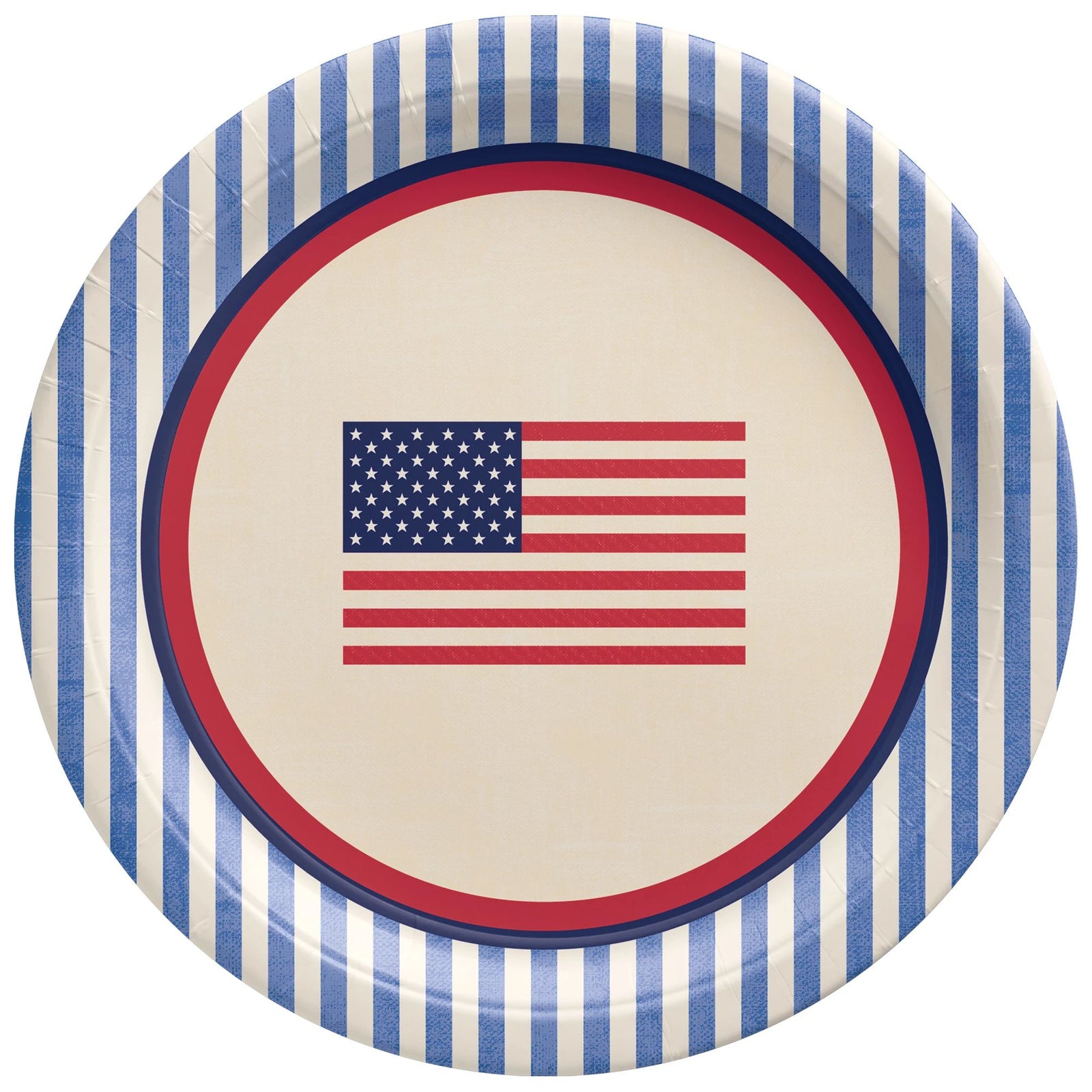 Americana Stripe Round Dessert Plates