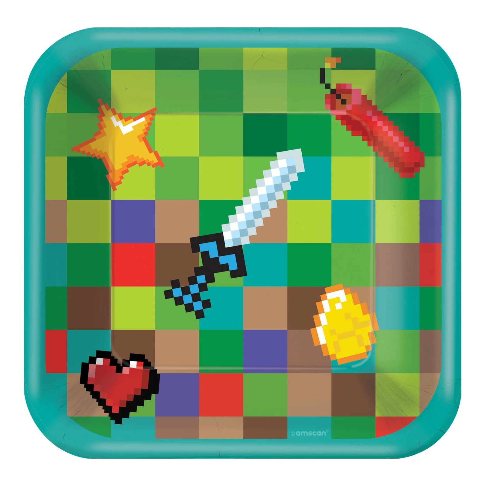 Pixel Party Square Dessert Plates