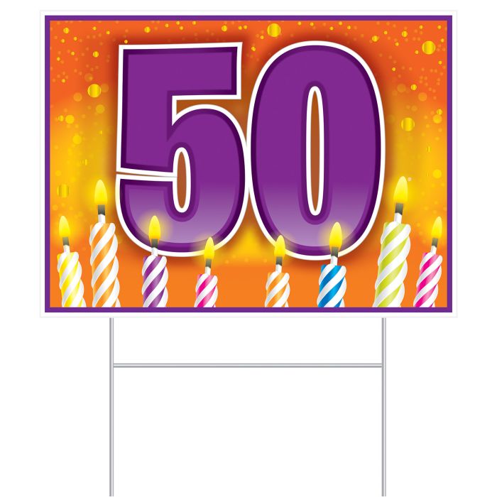 Plastic "50" Birthday Yard Sign