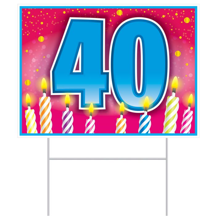Plastic "40" Birthday Yard Sign