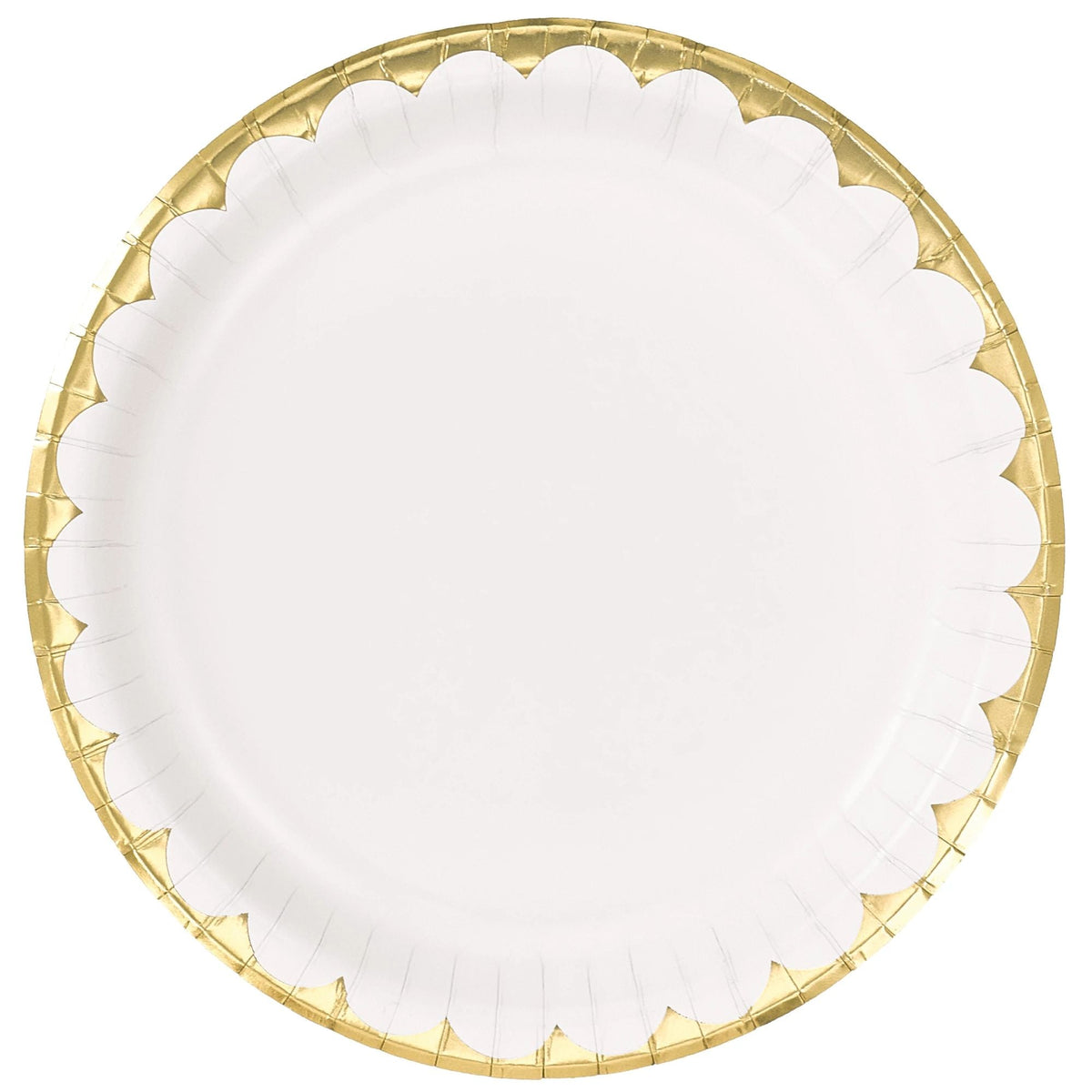 10&quot; Metallic Paper Plate - White