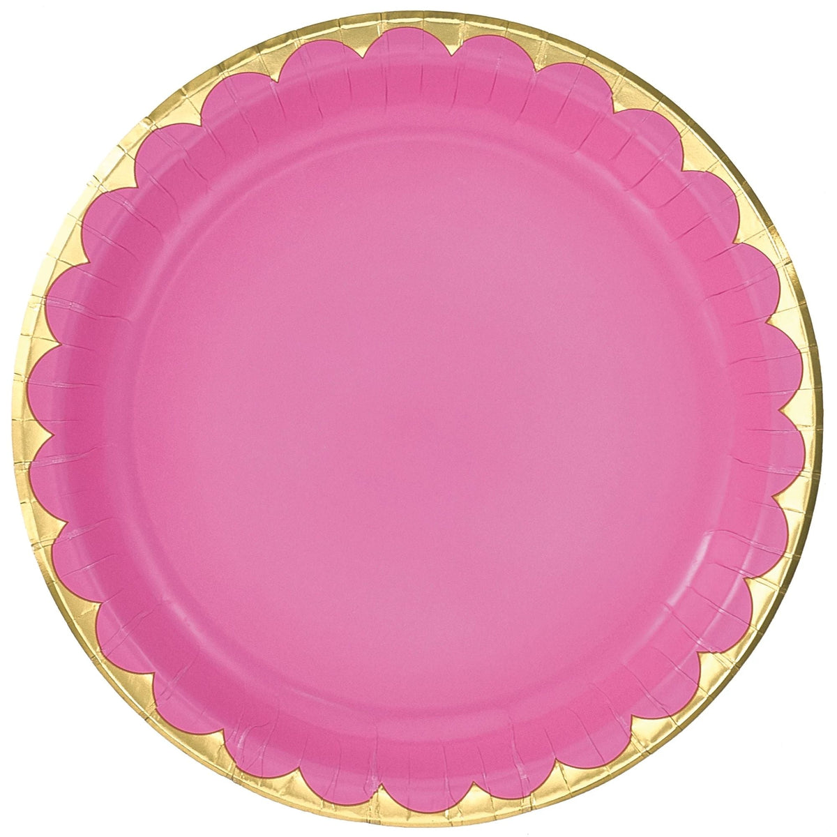 10&quot; Metallic Paper Plate - Bright Pink