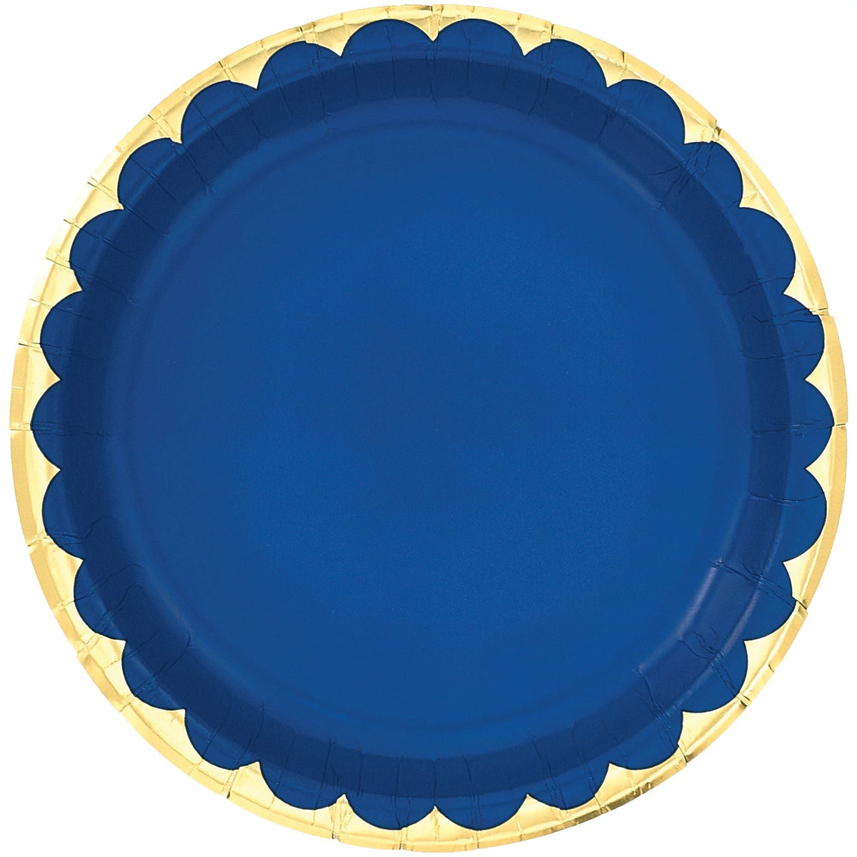 10&quot; Metallic Paper Plate - Bright Royal Blue