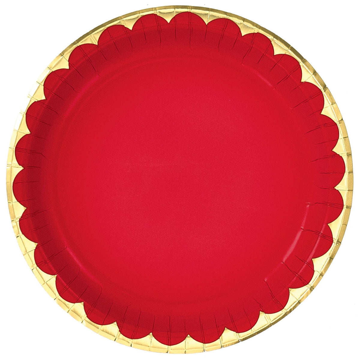 10&quot; Metallic Paper Plate - Apple Red