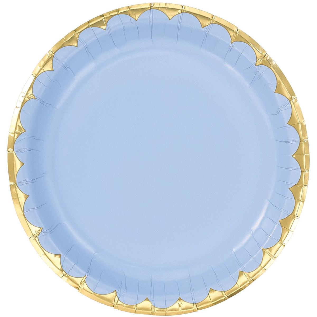 6 3/4&quot; Metallic Paper Plate - Ice Blue