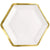 9" Hex Metallic Paper Plate - White