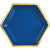 9" Hex Metallic Paper Plate - Bright Royal Blue