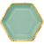 9" Hex Metallic Paper Plate - Willow