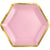 9" Hex Metallic Paper Plate - Rose