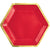 9" Hex Metallic Paper Plate - Apple Red