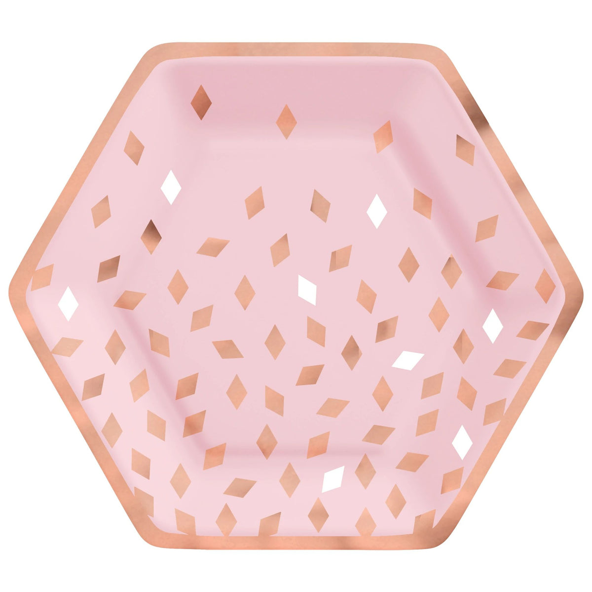 Blush Birthday 9" Hexagon Plate Metallic