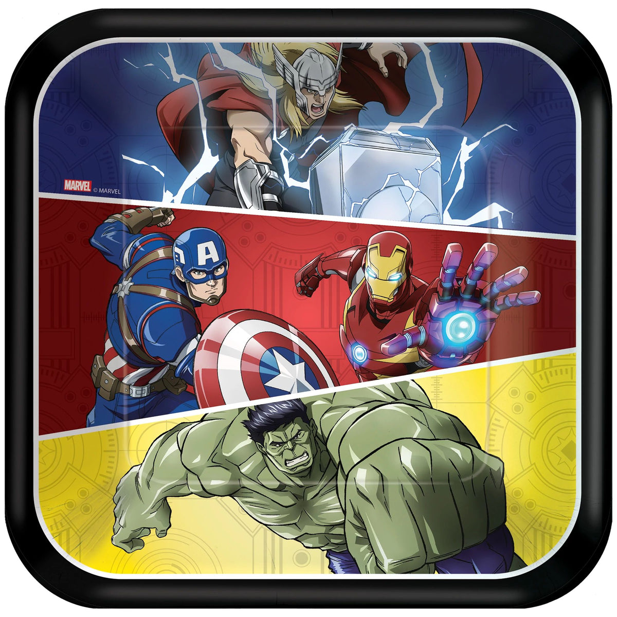 Avengers Core 9" Square Plates