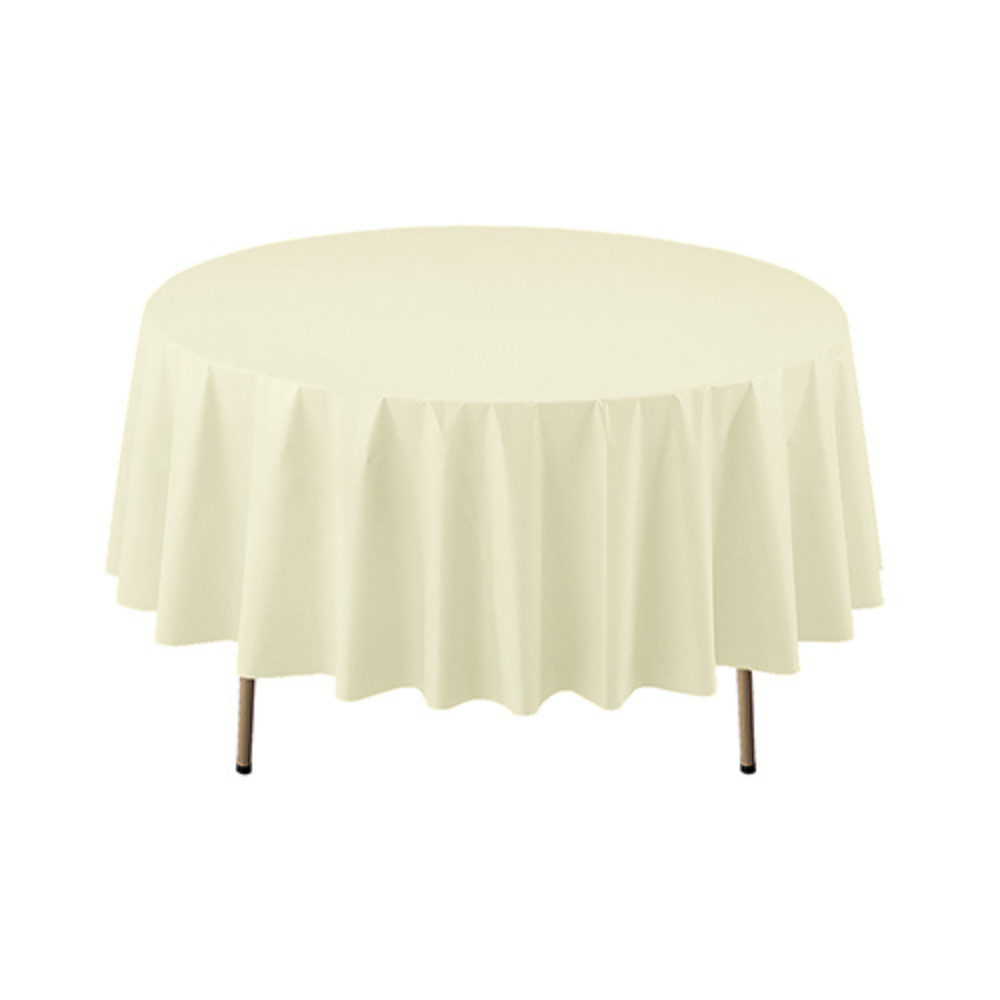 84″ ROUND TABLE COVERS – IVORY