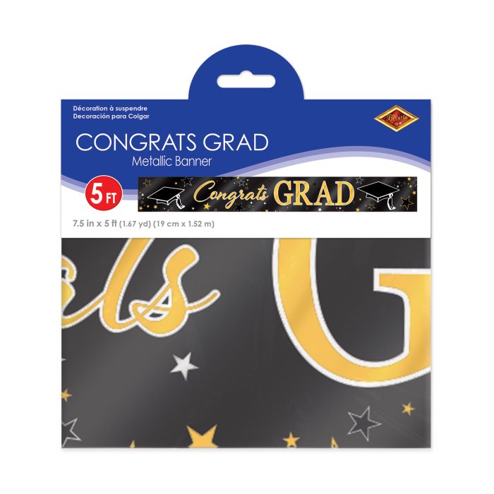 Metallic Congrats Grad Banner